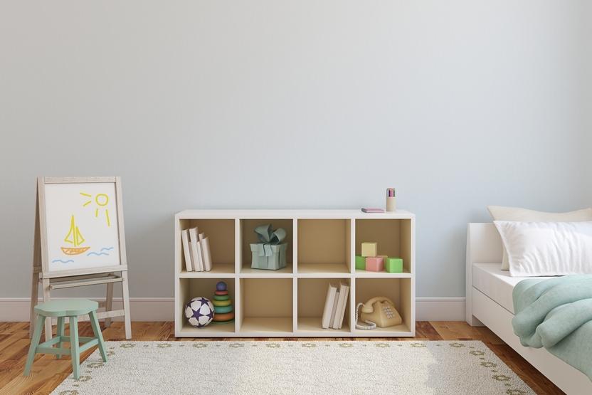Schlazimmerregal planen mit dem Möbelplaner Regal mit 8 Fächern im Schlafzimmer