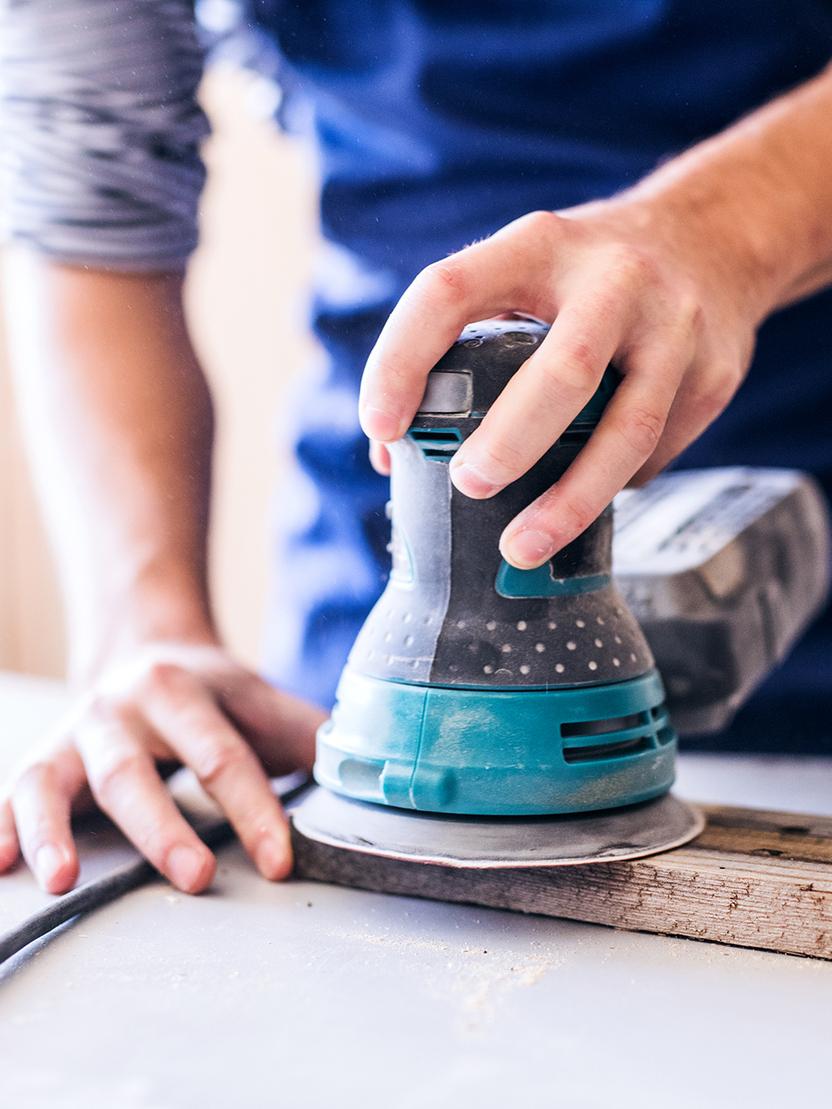 Exzenterschleifer Nahaufnahme Exzenterschleifer Nahaufnahme